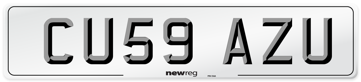 CU59 AZU Number Plate from New Reg